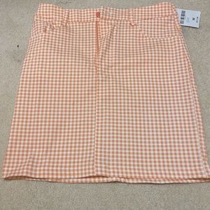 Forever 21 Coral & White Gingham Mini Skirt